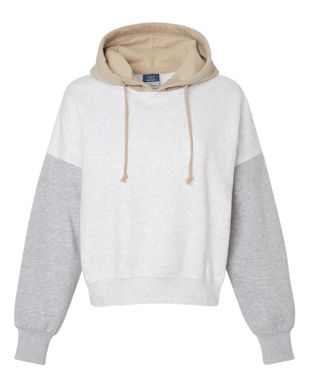 Women's Sueded Fleece Colorblocked Crop Hooded Sweatshirt - W23716