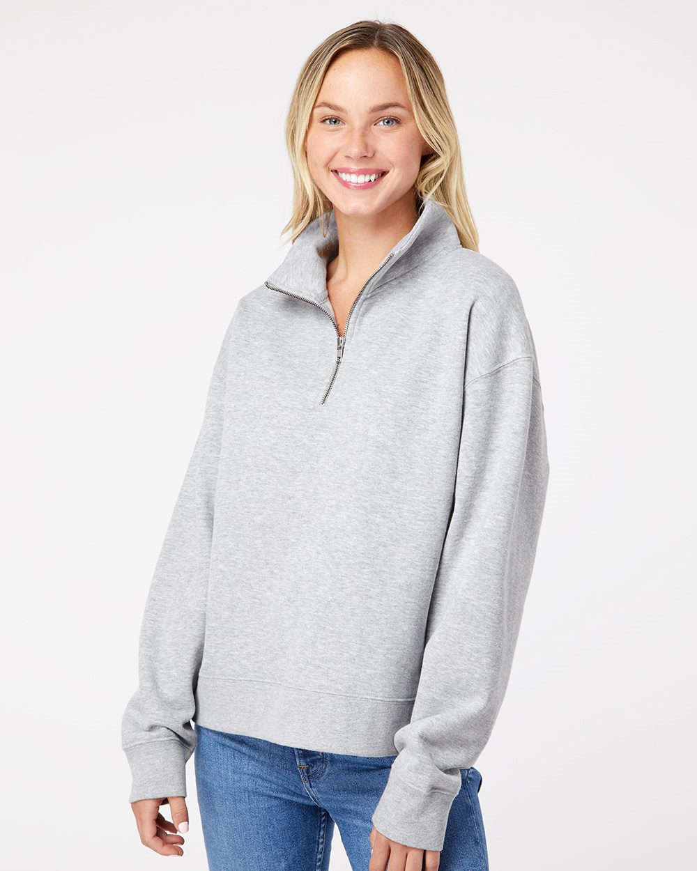 Women's Sueded Fleece Quarter-Zip Sweatshirt - W22713