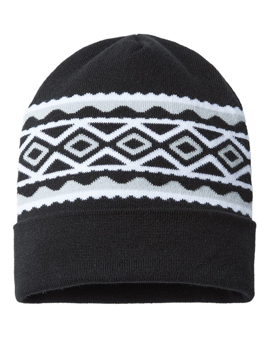 USA- Made Diamond Cuffed Beanie - RKD12