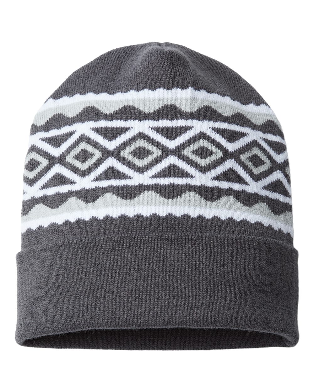 USA- Made Diamond Cuffed Beanie - RKD12