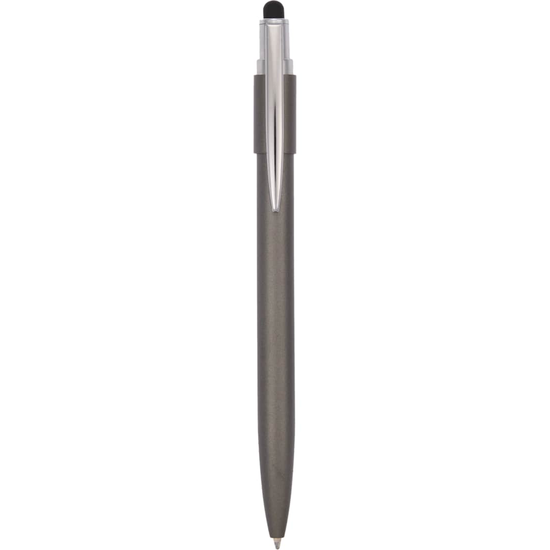 Front View of Black Wellable™ Recycled Fidget Stylus Pen