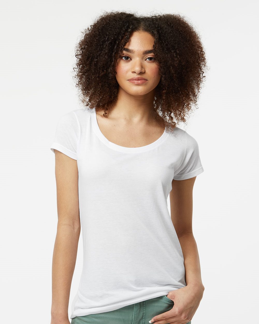 Women's Poly-Rich Scoop Neck T-Shirt - 243