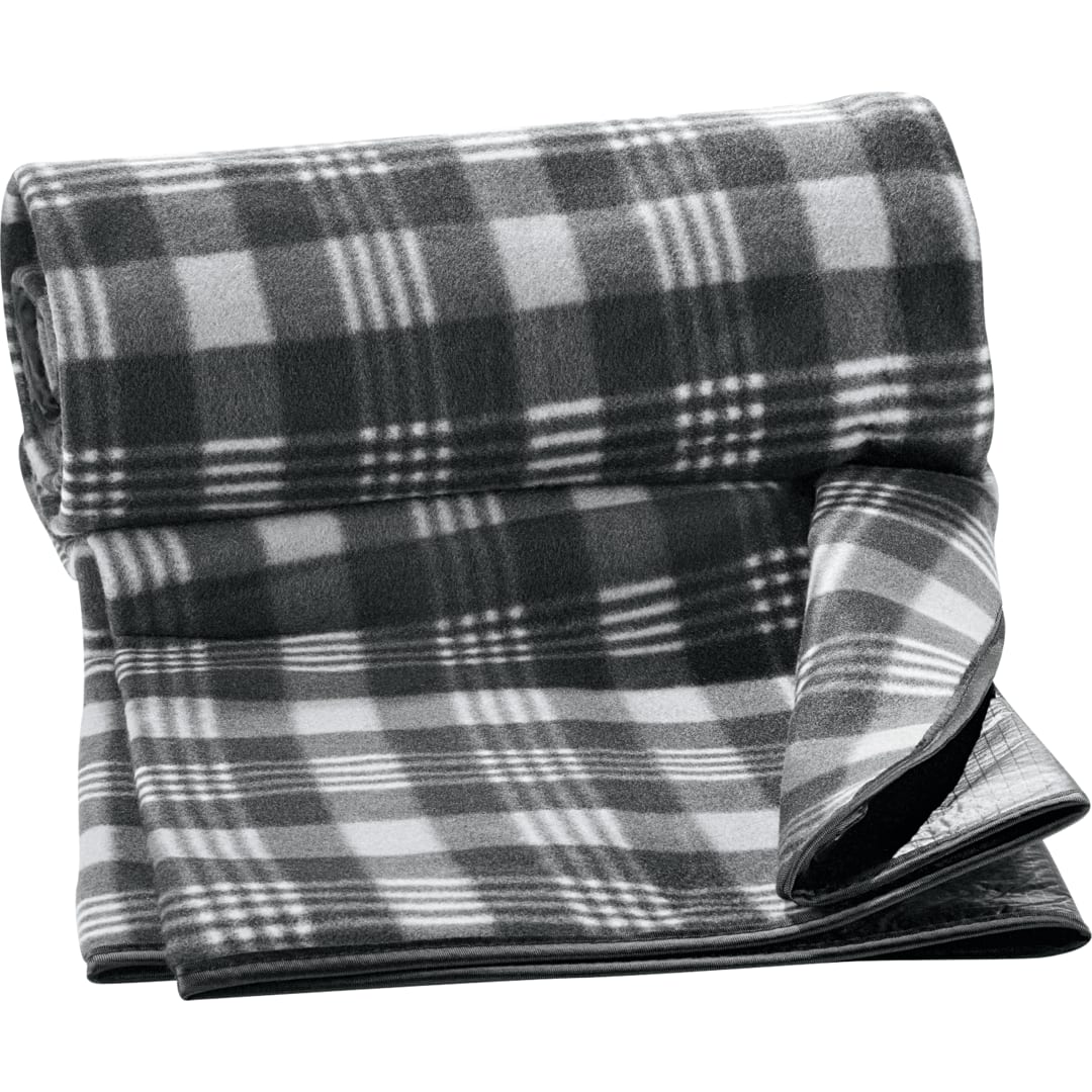 Black Padded Water-Resistant Fleece Picnic Blanket