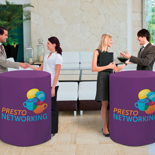 Bar-Height Round Fitted Table Throw (Full-Color Full Bleed)