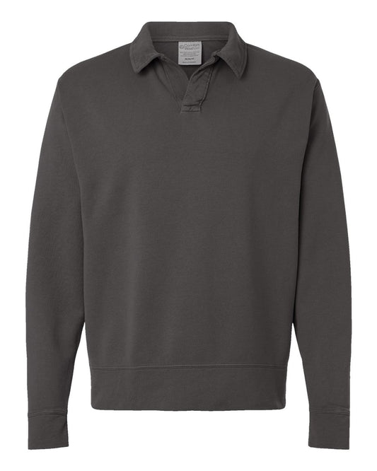 Unisex Garment-Dyed Polo Collar Sweatshirt - GDH490