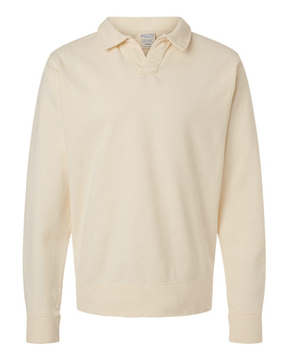 Unisex Garment-Dyed Polo Collar Sweatshirt - GDH490