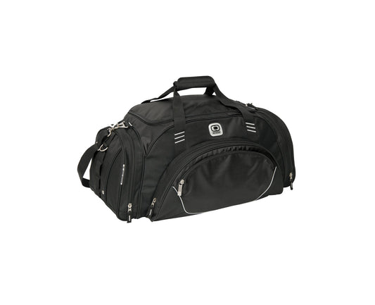 Front View of Black OGIO - Transfer Duffel. 108084