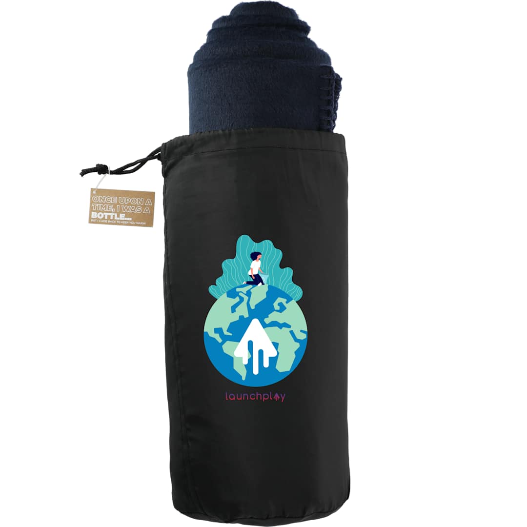 100% Recycled PET Fleece Blanket with RPET Pouch