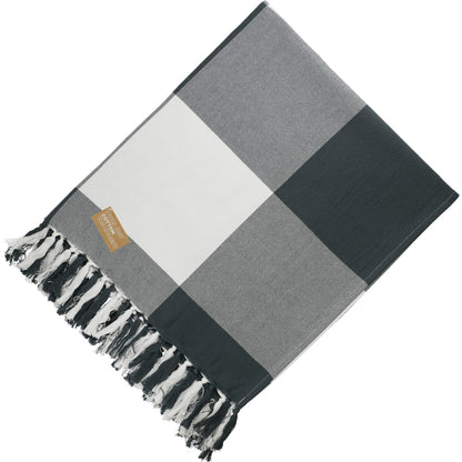 Blue Field & Co. 100% Organic Cotton Check Throw Blanke