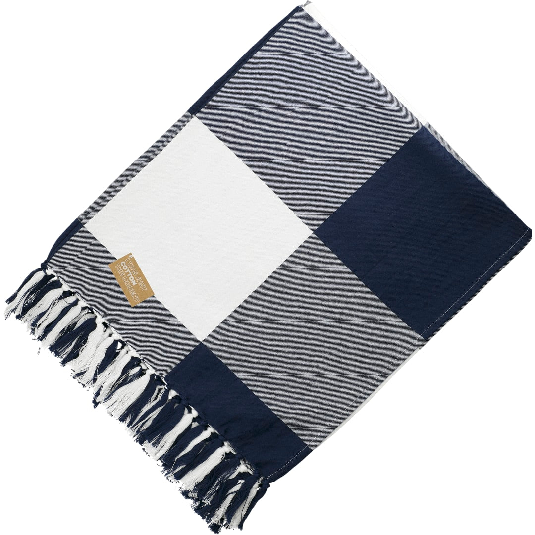 Field & Co. 100% Organic Cotton Check Throw Blanke