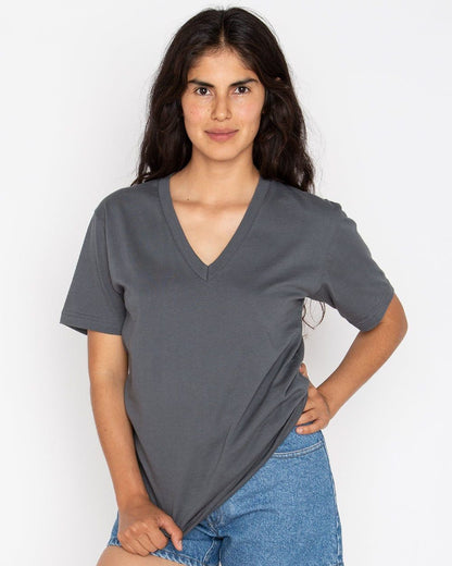 Unisex USA-Made Fine Jersey V-Neck T-Shirt - 24056