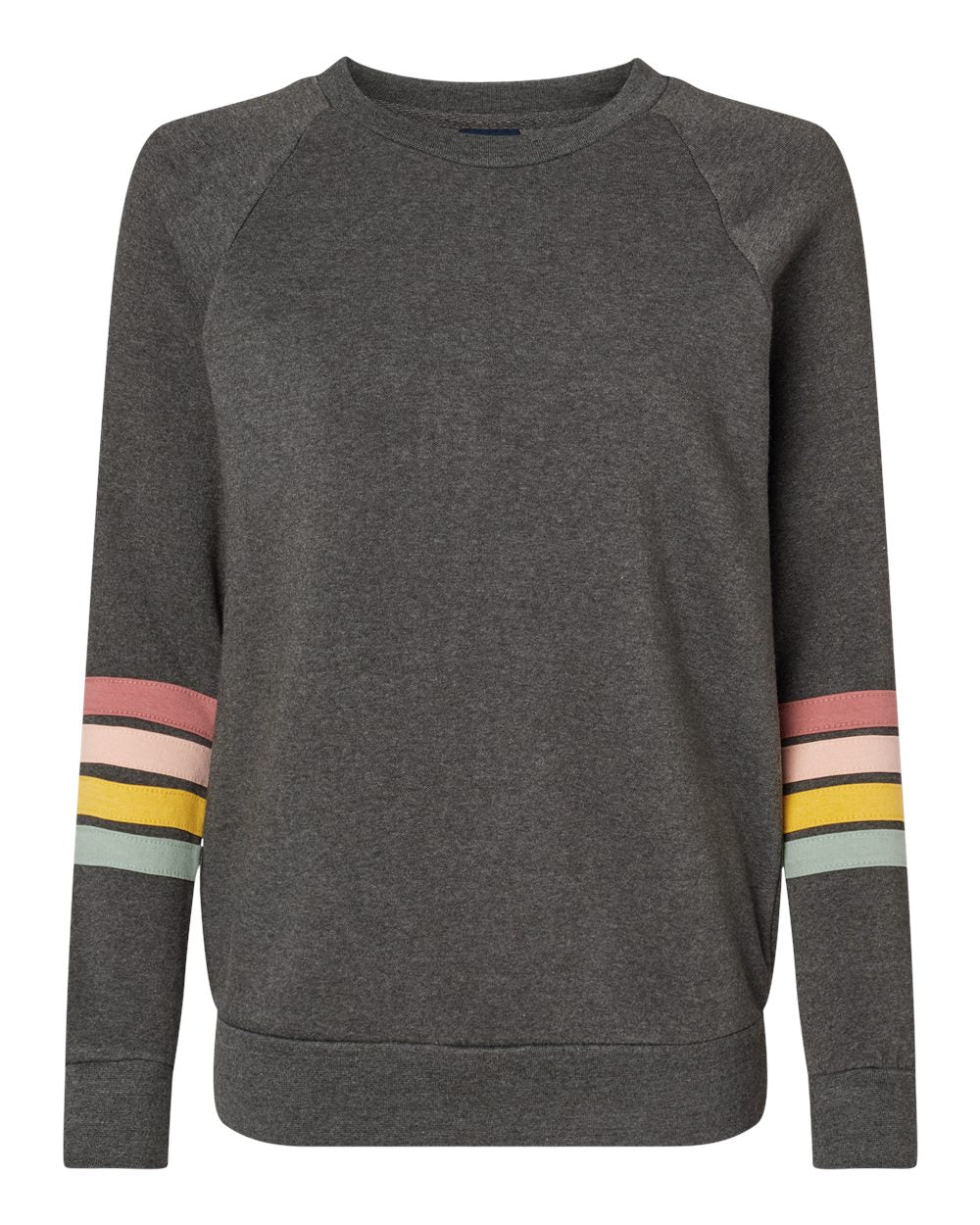 Women's Striped Sleeves Crewneck Sweatshirt - W23152