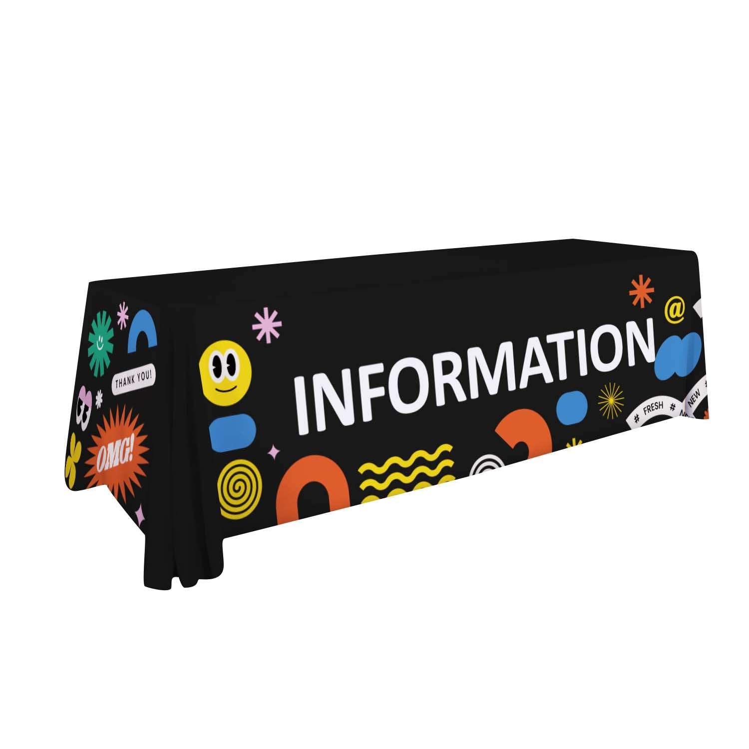 48-Hour Quick Ship 8' Standard Table Throw (Full-Color Full-Bleed)