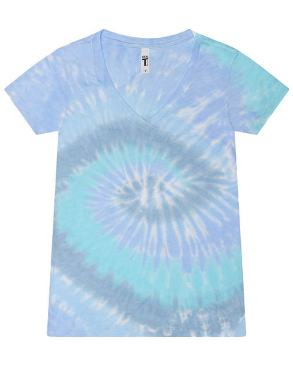 Women's Tie-Dyed V-Neck T-Shirt - 1075
