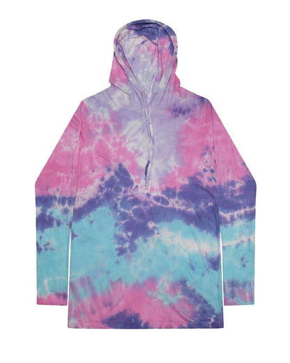 Unisex Tie-Dyed Hooded Long Sleeve T-Shirt - 2777