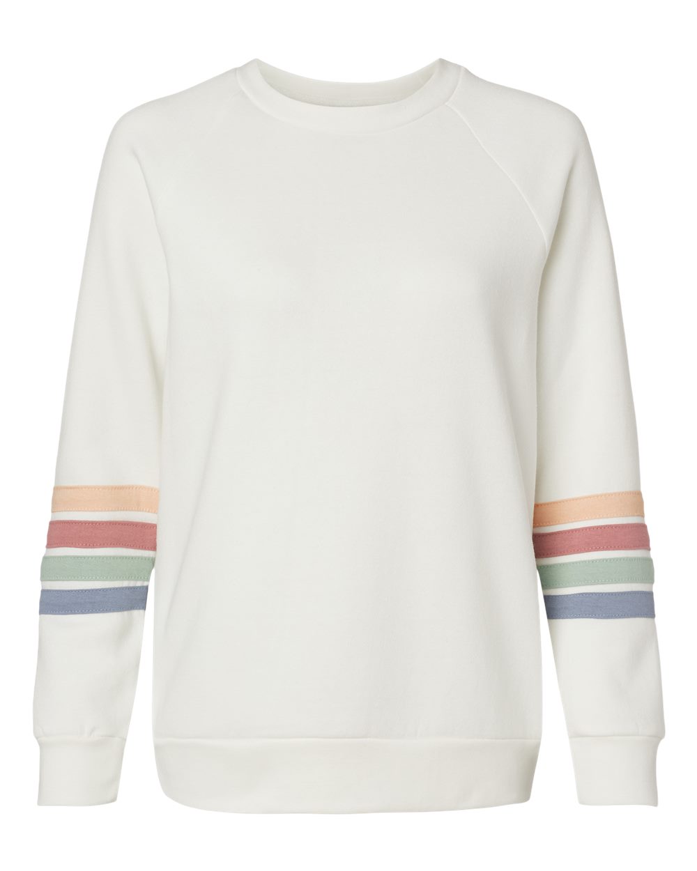 Women's Striped Sleeves Crewneck Sweatshirt - W23152