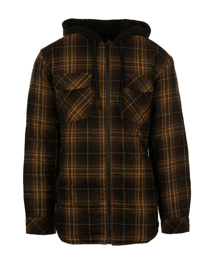 Men's Quilted Flannel Hooded Jacket - 8620