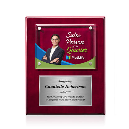 Gossamer VividPrint™ Plaque - Rosewood/Silver