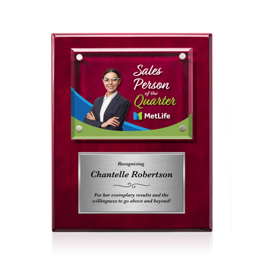 Gossamer VividPrint™ Plaque - Rosewood/Silver