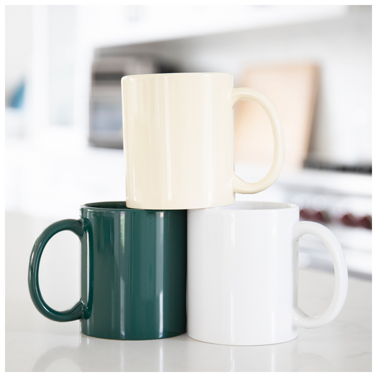 white 11 oz c-handle mug