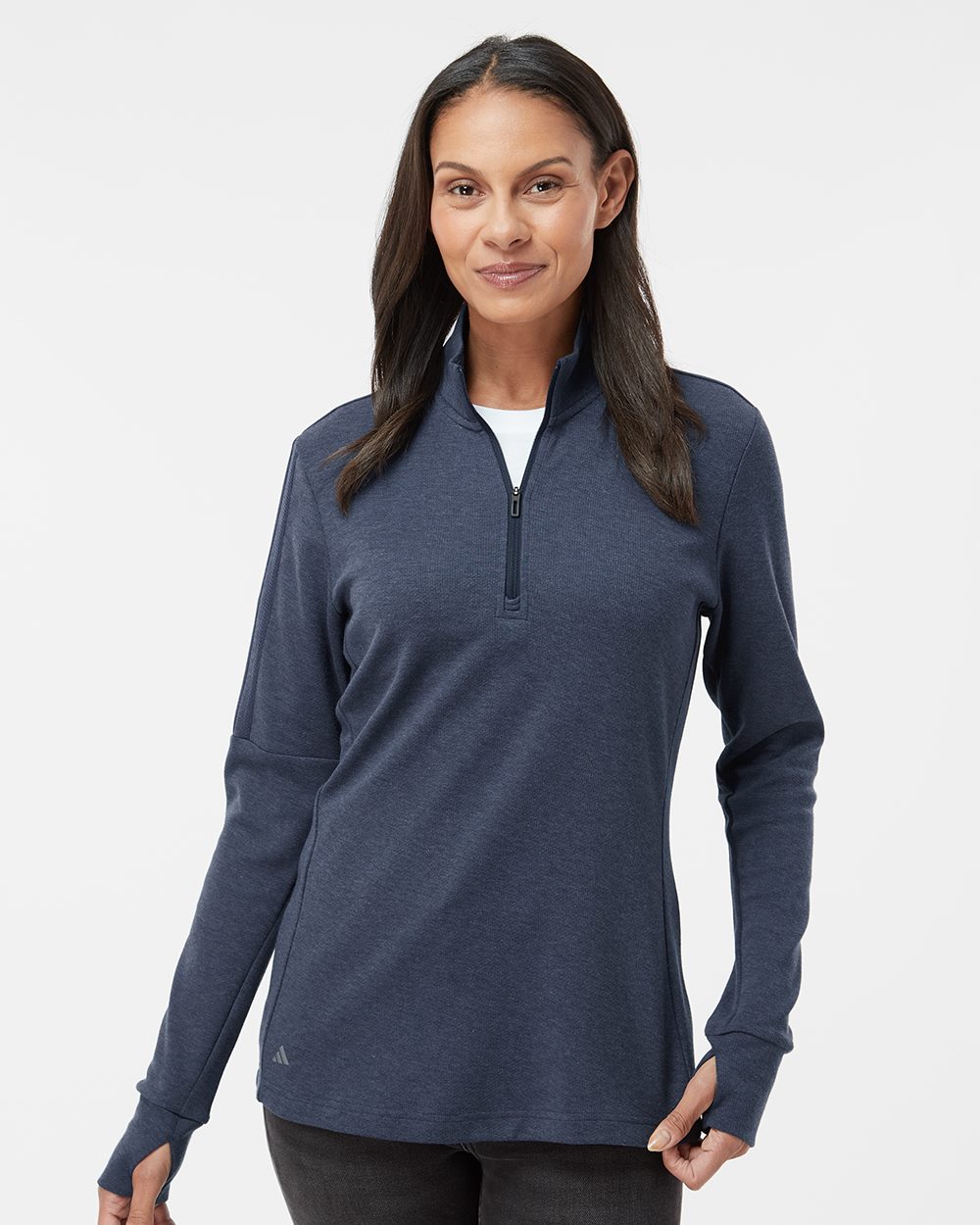 Women's 3-Stripes Quarter-Zip Sweater Pullover - A555