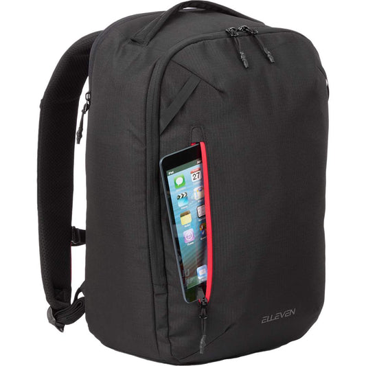 Front View of Black elleven™ Luminous 15" Recycled Laptop Backpack