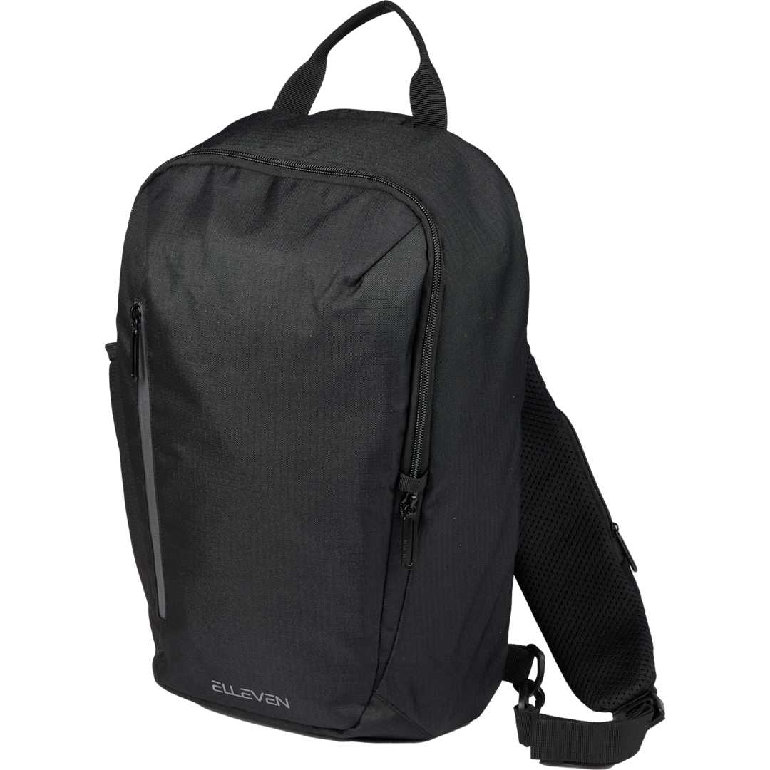 Front View of Black Elleven Recycled Sling Pack