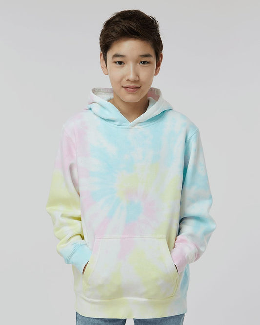 Youth Midweight Tie-Dyed Hooded Sweatshirt - PRM1500TD