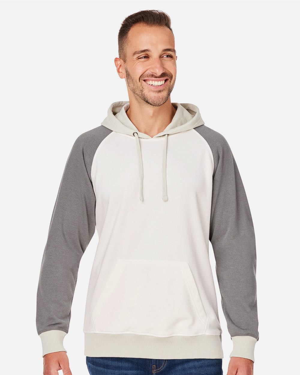 Unisex Vintage Tricolor Hooded Sweatshirt - 8886