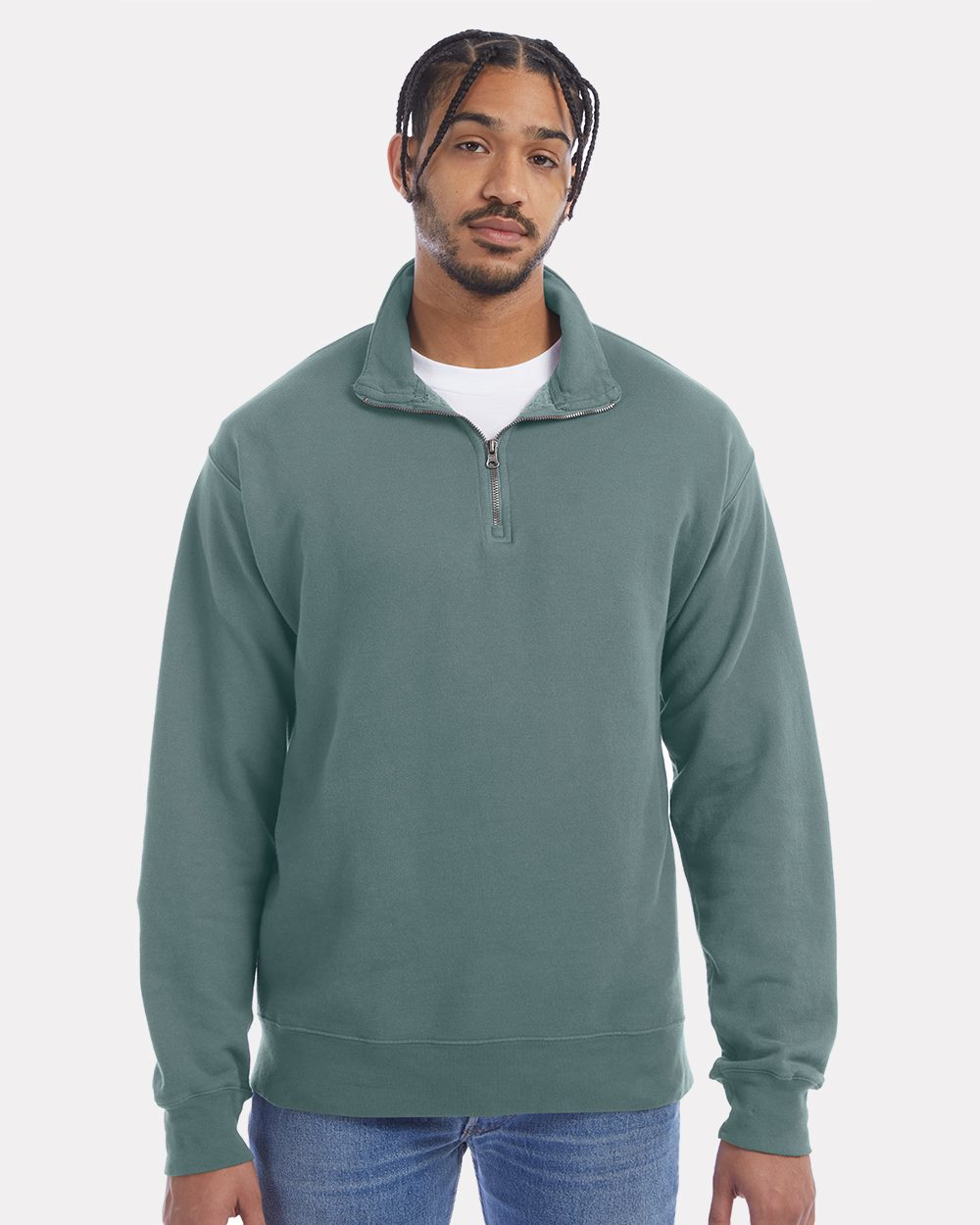 Unisex Garment-Dyed Quarter-Zip Sweatshirt - GDH425
