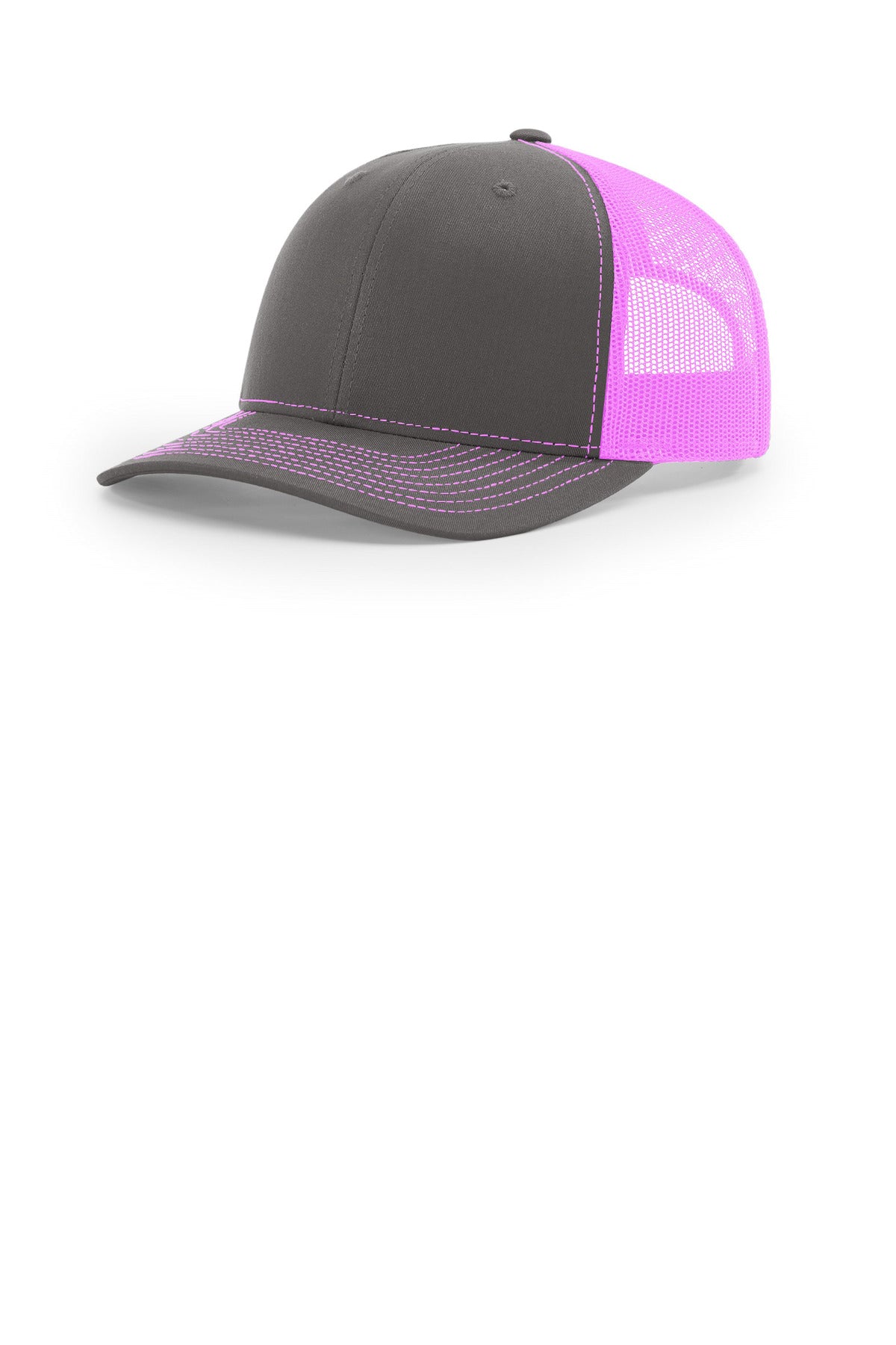 SanMar 112_charcoalneonpink_hat_detail.jpg