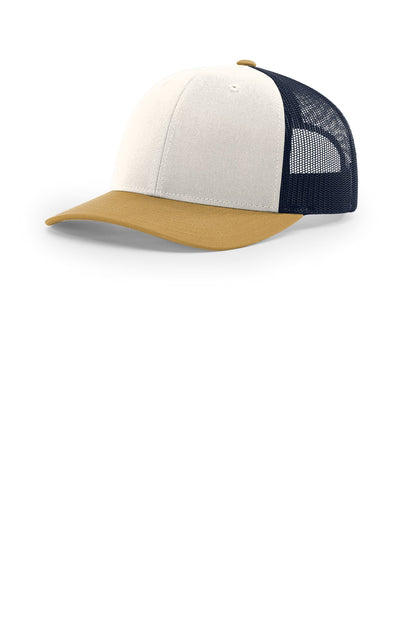 SanMar 112_creamnavyambergold_hat_detail.jpg