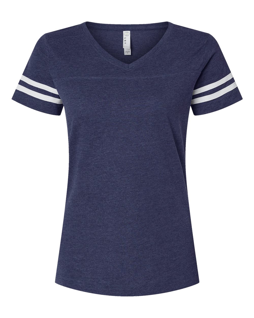 Women's Football V-Neck Fine Jersey Tee - 3537