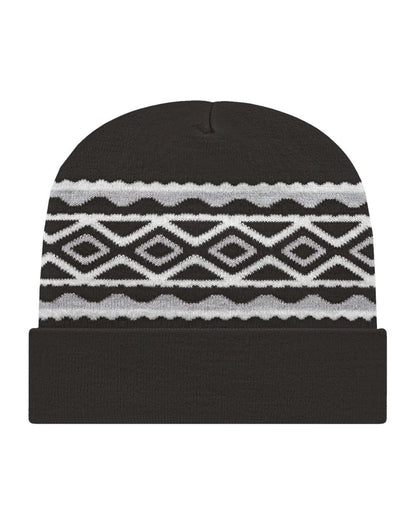 USA- Made Diamond Cuffed Beanie - RKD12