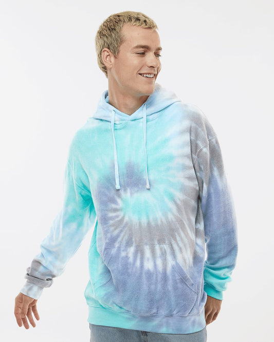 Unisex Tie-Dyed Cloud Inside-Out Fleece Hooded Sweatshirt - 8600