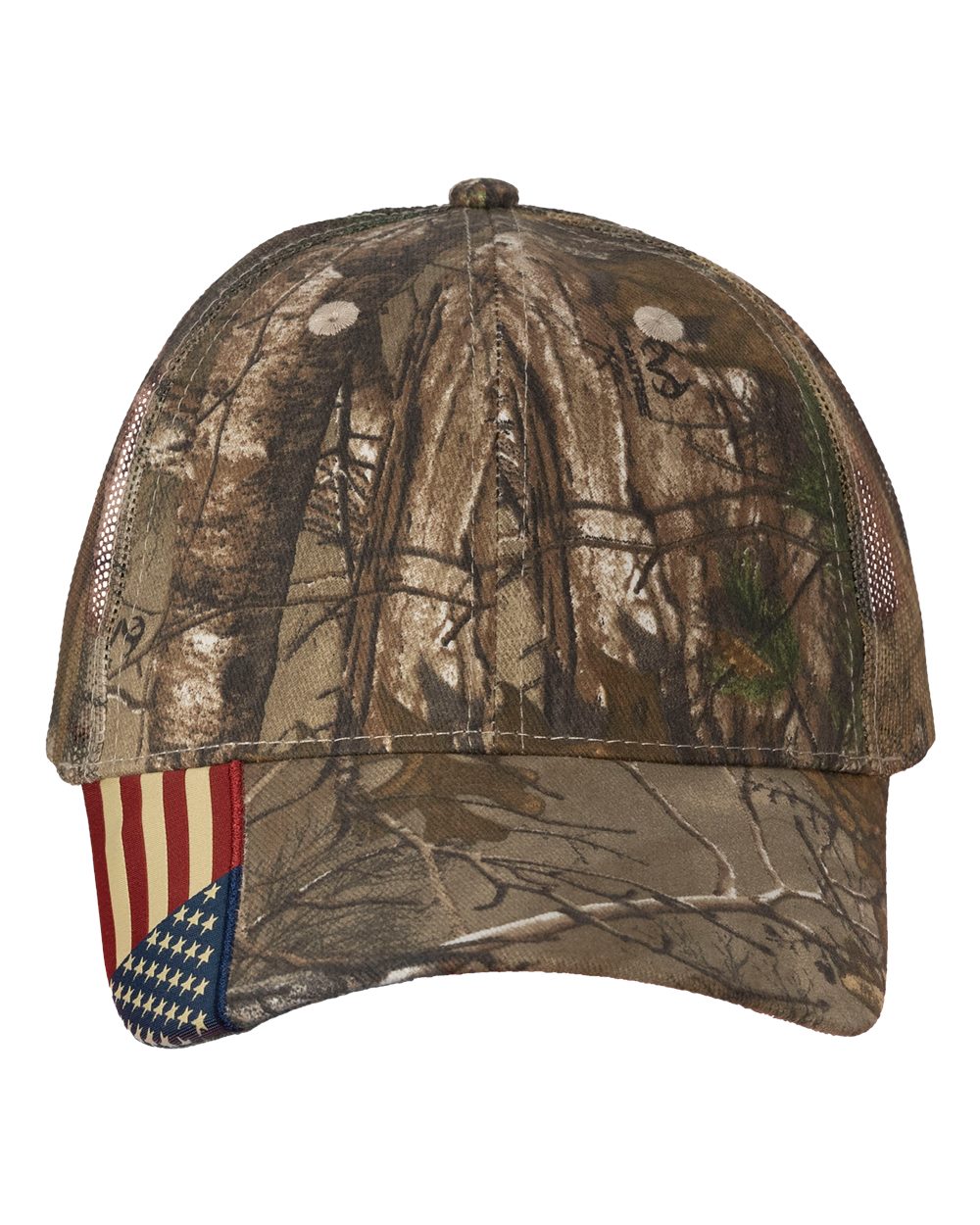 Camo Woven USA Flag Mesh Cap - LC350M