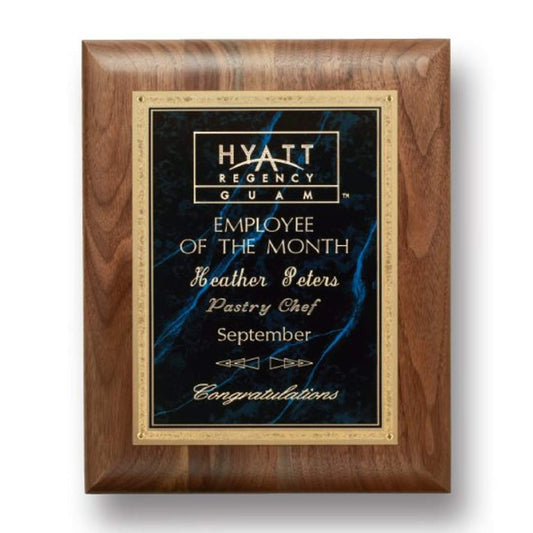 Gemstone Walnut Plaque - Walnut/Lapis