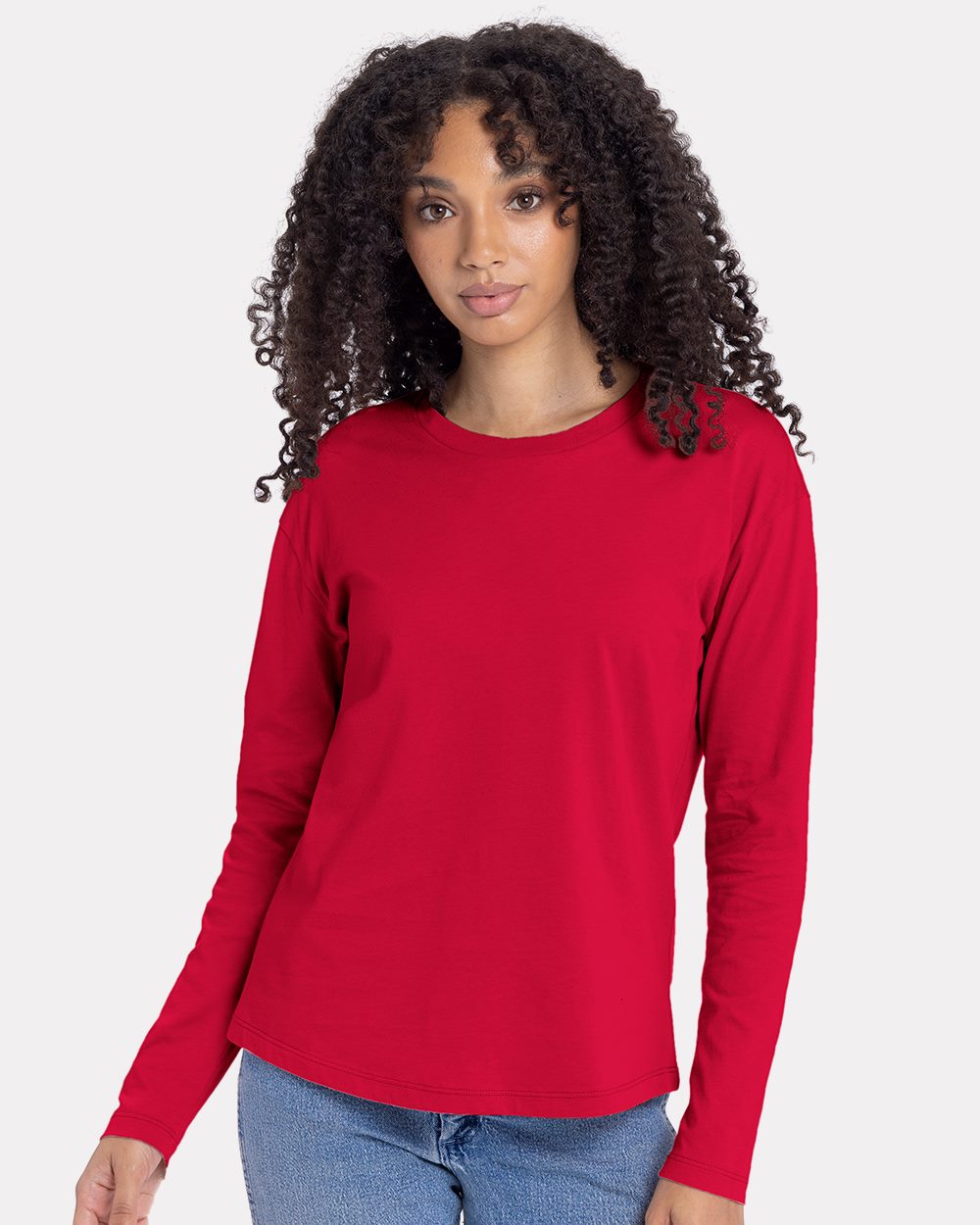 Women's Cotton Relaxed Long Sleeve T-Shirt - 3911