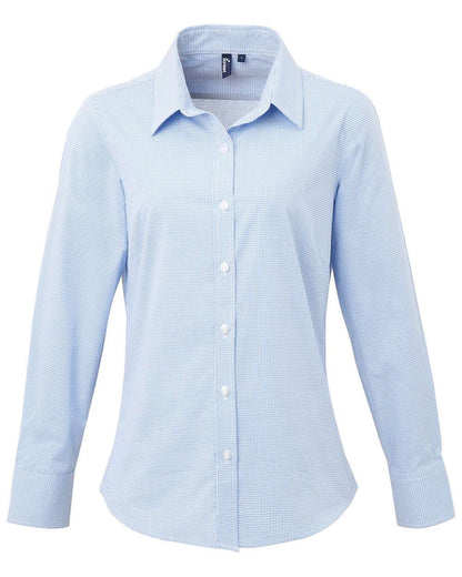 Women's Microcheck Gingham Cotton Shirt - RP320