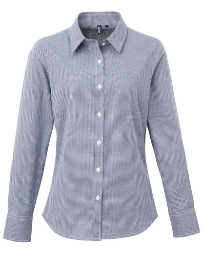 Women's Microcheck Gingham Cotton Shirt - RP320