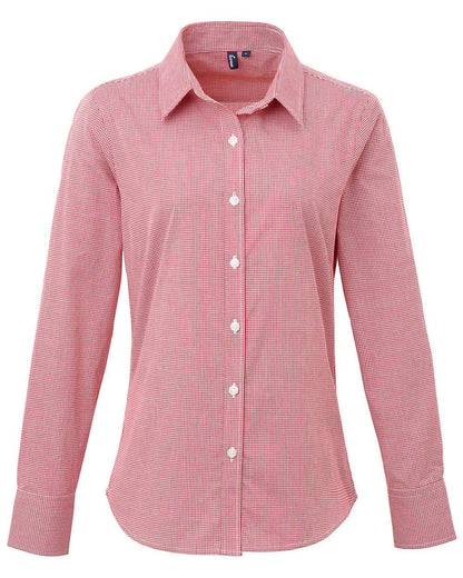 Women's Microcheck Gingham Cotton Shirt - RP320