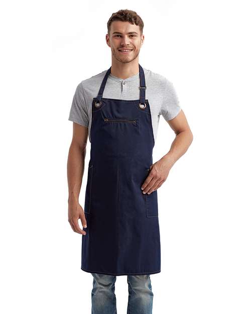 Barley Contrast Stitch Recycled Bib Apron - RP121