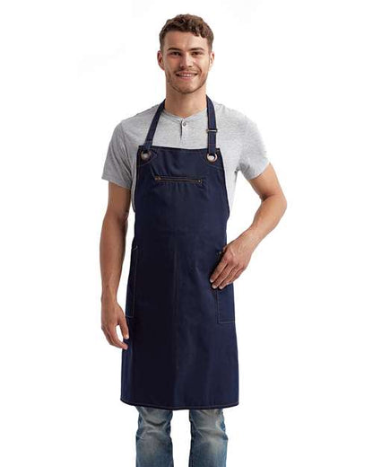 Barley Contrast Stitch Recycled Bib Apron - RP121
