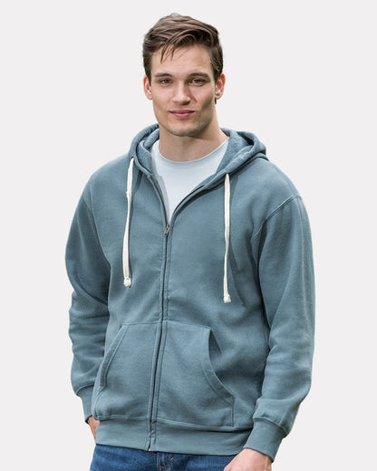 Unisex Vintage Fleece Full-Zip Hooded Sweatshirt - 22132