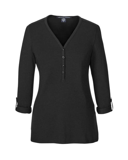 Women's Perfect Fit™ Y-Placket Convertible Sleeve Knit Top - DP186W