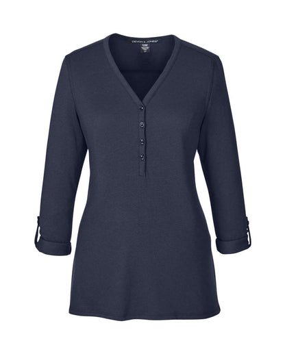 Women's Perfect Fit™ Y-Placket Convertible Sleeve Knit Top - DP186W