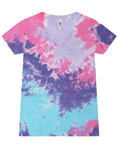 Women's Tie-Dyed V-Neck T-Shirt - 1075