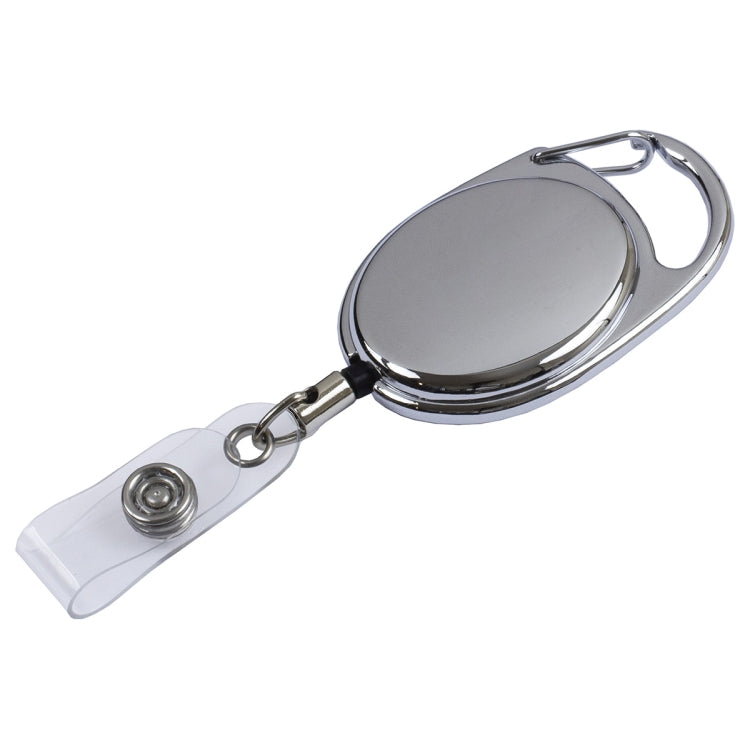 "Pataskala" 30” Cord Shiny Chrome Finish Solid Metal Retractable Badge Reel and Badge Holder with L