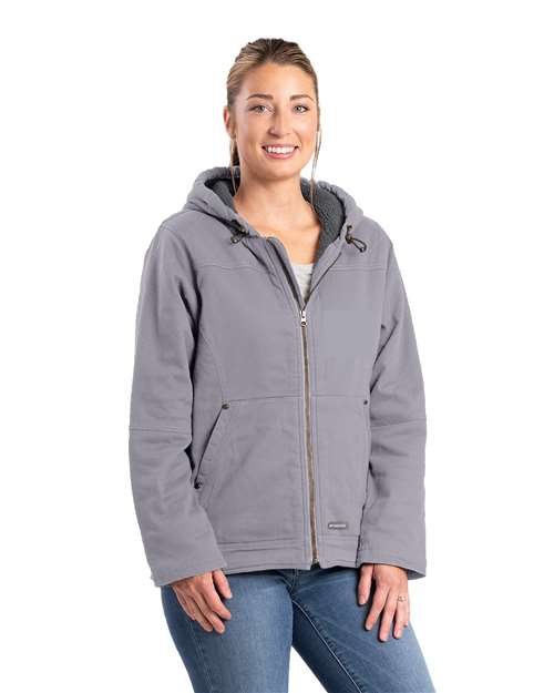 Women's Sherpa-Lined Twill Hooded Jacket - WHJ48