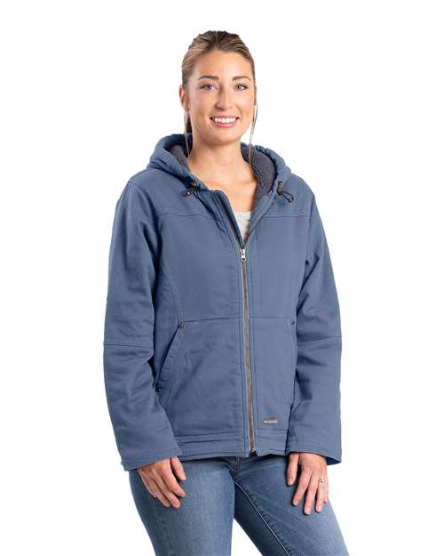Women's Sherpa-Lined Twill Hooded Jacket - WHJ48